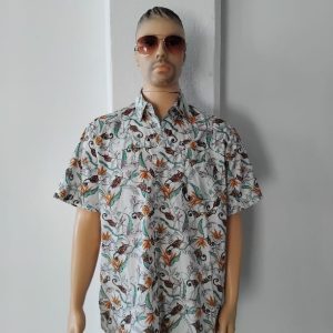 Bush Baby print men's short sleeve shirt